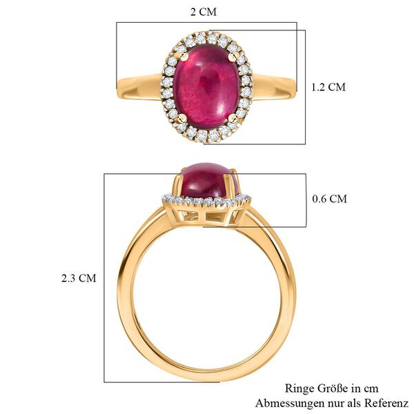 AA Afrikanischer Rubin und wei&szlig;er Diamant Ring, ca. 3,10 ct. image number 6