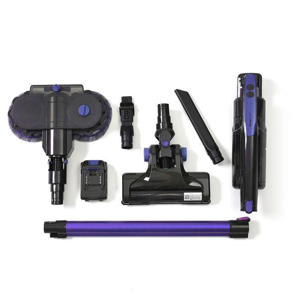 Multifunktionaler kabelloser Staubsauger, 2 in 1 Stiel und Handstaubsauger, 110x25x17 cm, Lila image number 7