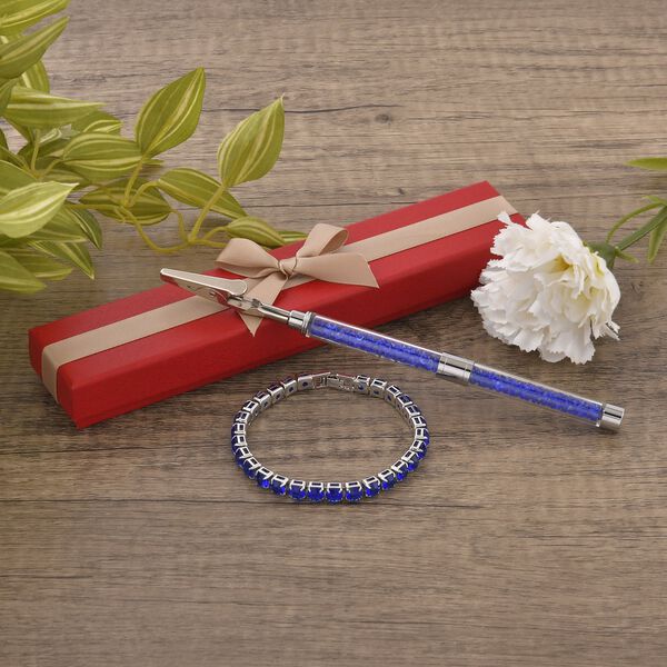 Saphir Kristall Schmuckset Reines Messing image number 1