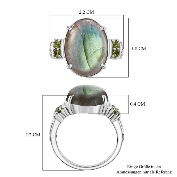 Labradorit, Himmelblauer Topas Ring Edelstahl (Größe 16.00) ca. 9,96 ct image number 6