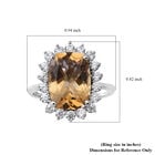 Citrin und weißer Zirkon-Ring, 925 Silber platiniert  ca. 7,60 ct image number 4