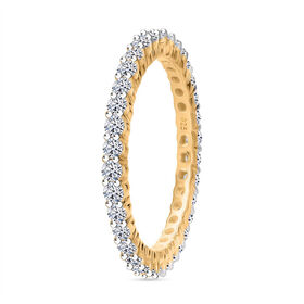 LUXURIANT SI-GH Labor Diamant Ring, 925 Silber Gelbgold Vermeil - 1 ct.