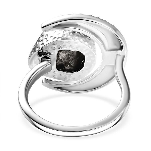Muonionalusta Meteorit Ring 925 Silber rhodiniert (Gr&ouml;&szlig;e 17.00) ca. 15.98 ct image number 5