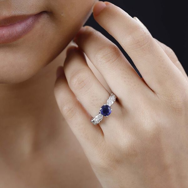 Masoala Saphir und Zirkon Ring - 1,46 ct. image number 3