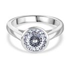 120 Facetten Moissanit Ring 925 Silber rhodiniert (Größe 17.00) ca. 1,82 ct