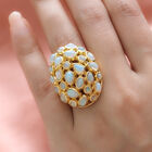 Natürlicher, äthiopischer Opal-Ring, 925 Silber Gelbgold Vermeil  ca. 4,49 ct image number 2