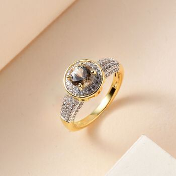 AAA Turkizit und wei&szlig;er Zirkon-Ring - 1,77 ct.