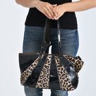 "Chaos by Elsie Genuine Leather Tote bag with RFID Color:black Embossed crocdile shining rhomboid pattern Size: 33*13*24CM              Wall: Genuine Leather Lining: Polyester                Exterior:zipped-2, Interior:zipped-2 , slip-2               " image number 3