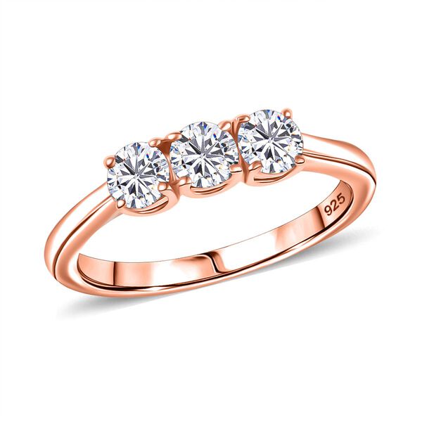 Moissanit Schmuckset, 925 Silber 750 Roségold Vermeil - 1,44 ct. image number 3