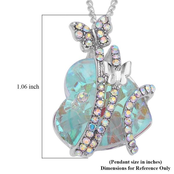 Glas und AB Kristall Schmetterlingsanhänger mit 50cm Kette image number 5