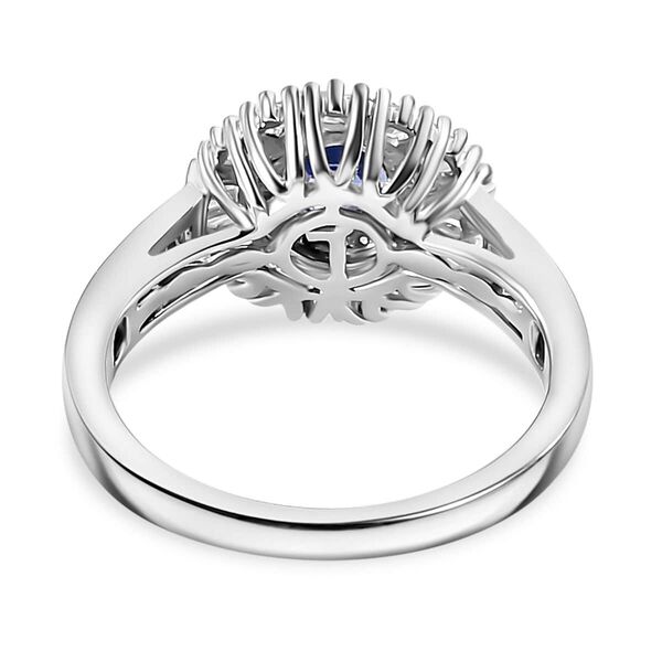 LUXORO zertifiziert und gepr&uuml;ft AAA blauer ceylonfarbener Saphir und Diamant Ring in 585 Wei&szlig;gold - 1,32 ct. image number 5
