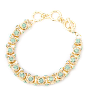 Peridot Kristall Armband ca. 19+5 cm Goldton