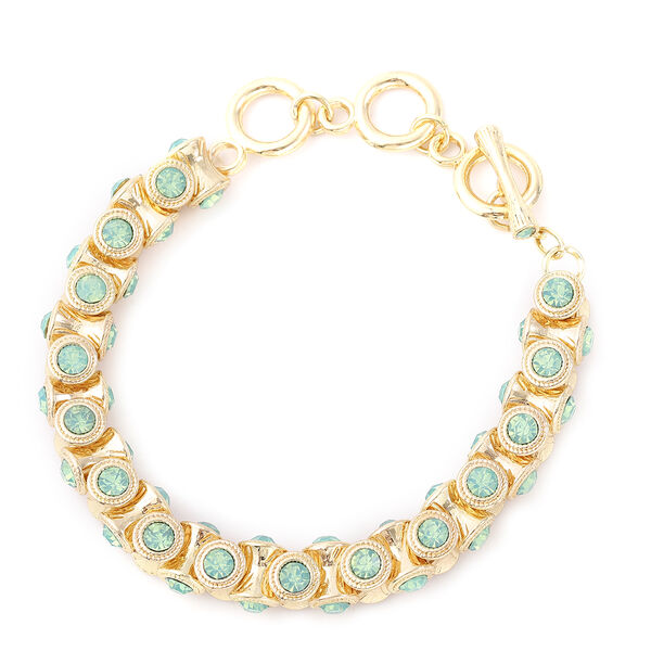 Peridot Kristall Armband ca. 19+5 cm Goldton