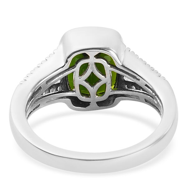 Nat&uuml;rlicher Chromdiopsid und Zirkon Ring 925 Silber platiniert  ca. 2,75 ct image number 5