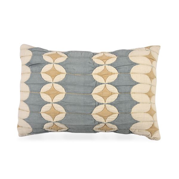 Luxus Kissenh&uuml;lle gewebt, 50 x 75 cm, Blau Wei&szlig;