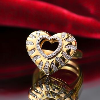 LUXURIANT SI Labor Diamant Ring, 925 Silber 750 Gelbgold Vermeil - 0,36 ct.