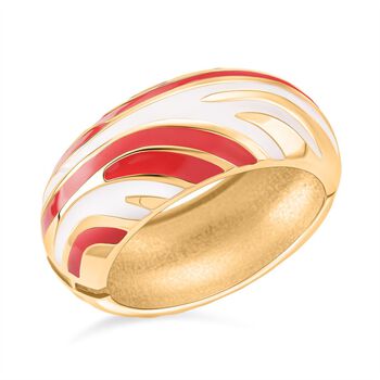 Emaille-Armreif im Wellen-Design, ca. 18 cm, Coral