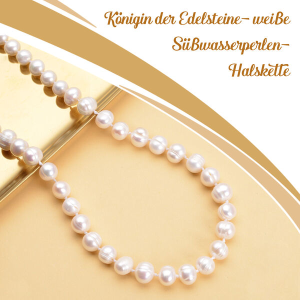 K&ouml;nigin der Edelsteine- wei&szlig;e S&uuml;&szlig;wasserperlen-Halskette image number 5