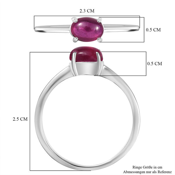 AA Afrikanischer Rubin (Fissure gef&uuml;llt) Ring 925 Silber (Gr&ouml;&szlig;e 20.00) ca. 1,34 ct image number 6