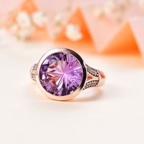 Rose De France Amethyst und Zirkon Ring - 6,06 ct.