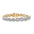 LUXURIANT DIAMOND - Lab Grown Diamant SI-GH SGL zertifiziert Armband ca. 19 cm 925 Silber 750 Gelbgold Vermeil ca. 5.00 ct