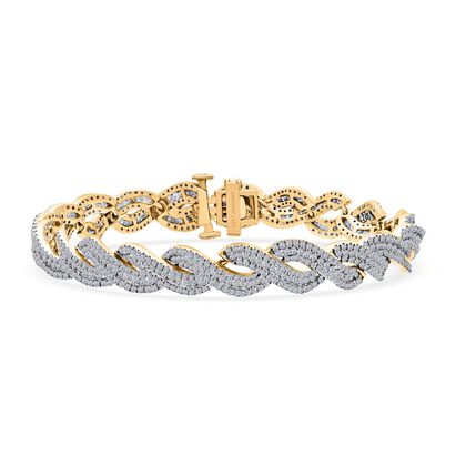 LUXURIANT DIAMOND - Lab Grown Diamant SI-GH SGL zertifiziert Armband ca. 19 cm 925 Silber 750 Gelbgold Vermeil ca. 5.00 ct