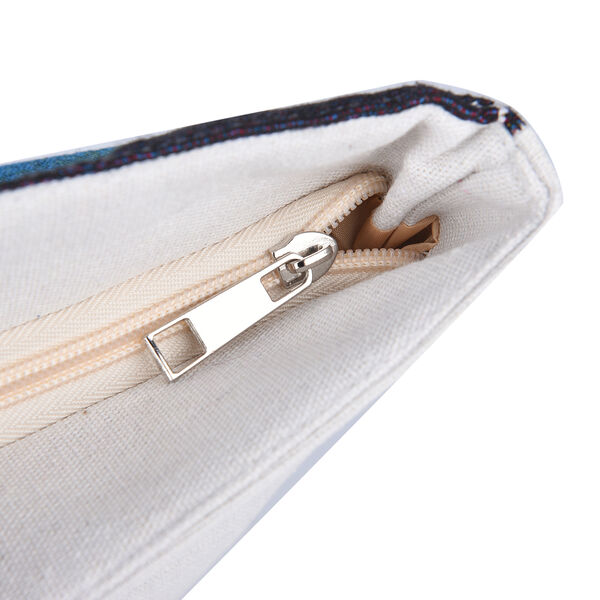 Jute Handtasche, Weihnachtsbaum Muster, Gr&ouml;&szlig;e 42x34x9x37 cm, Blau image number 6