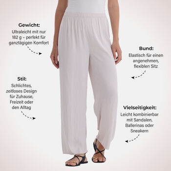 Leichte Hose mit Gummibund 32&ndash;48 cm, L&auml;nge 104 cm, Wei&szlig;