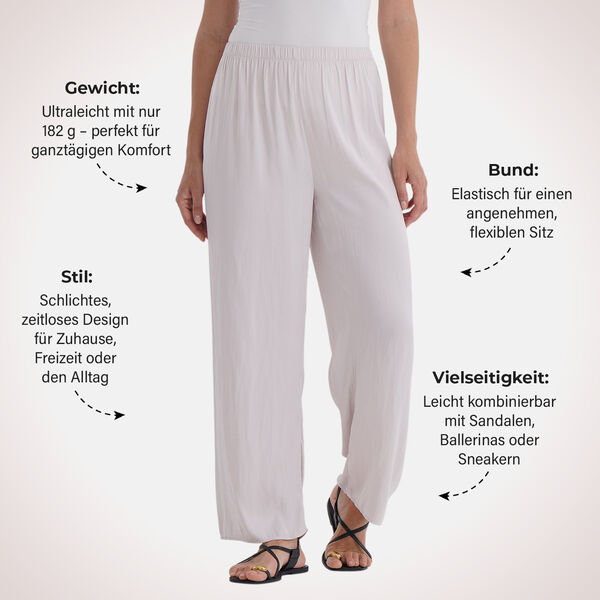 Leichte Hose mit Gummibund 32–48 cm, Länge 104 cm, Weiß image number 3