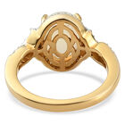 Äthiopischer Opal und Zirkon Halo Ring 925 Silber Gelbgold Vermeil image number 5