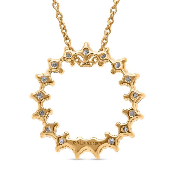LUXURIANT DIAMOND - Lab Grown Diamant SI-GH Ohrringe und Anhänget mit Kette (ca. 50cm),  925 Silber Gelbgold Vermeil ca. 0.75 ct image number 3