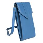 100% echte Leder Crossbody Handy-Brieftasche mit RFID Schutz, Blau image number 2