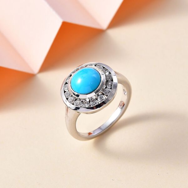 AA Sleeping Beauty T&uuml;rkis und Zirkon Ring - 2,57 ct. image number 2