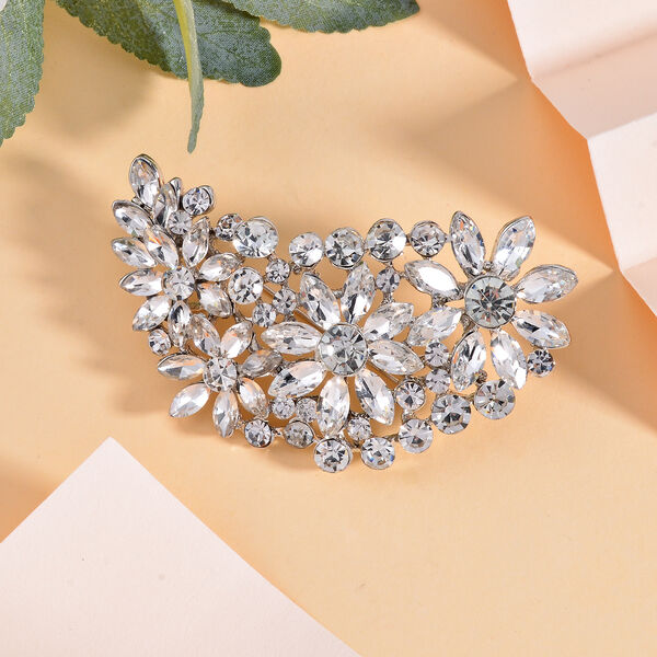 Wei&szlig;er Kristall Brosche image number 2