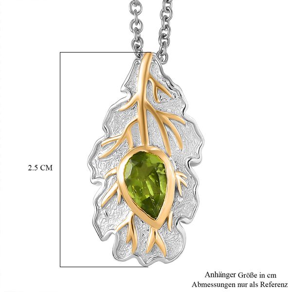 EverTrue Peridot zweifarbiger Anh&auml;nger mit 50cm Kette - 1 ct. image number 6
