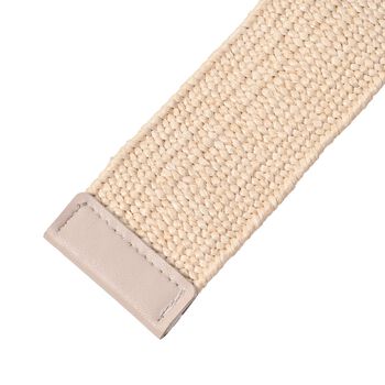 elastischer G&uuml;rtel mit Holzschnalle, Beige