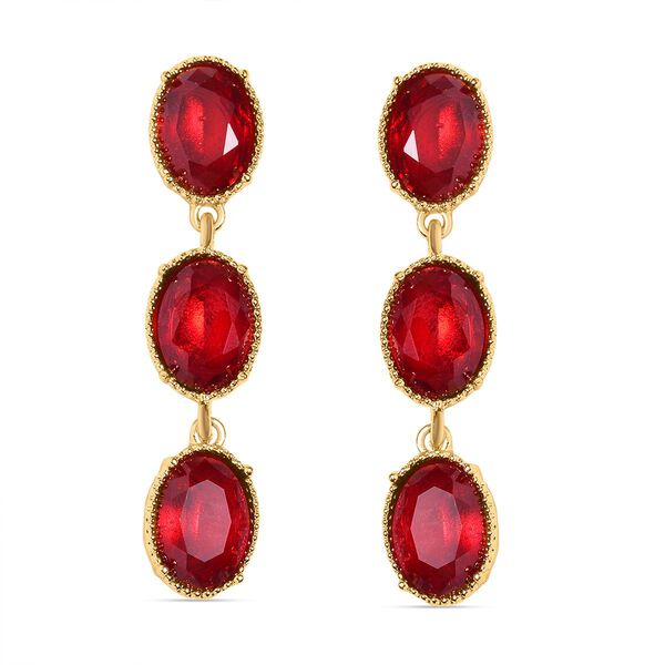 Roter Kristall Schmuckset Reines Messing image number 5