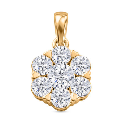 D'Joy Moissanit Anh&auml;nger 925 Silber 750 Vergoldet ca. 1.19 ct