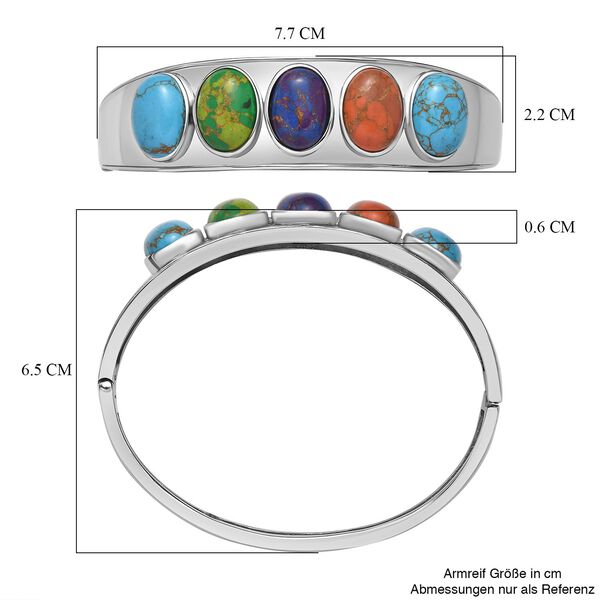 Mehrfach Türkis Armreif ca. 19 cm Edelstahl ca. 27.87 ct image number 6