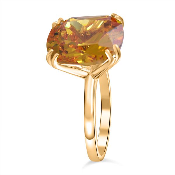 Kanariengelber kubischer Zirkonia-Ring image number 2