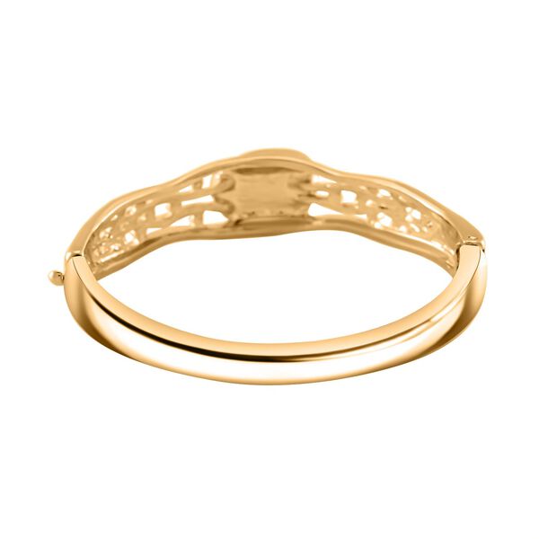 Abalone Muschel, Weißer Kristall Armreif ca. 19 cm, goldfarben image number 5