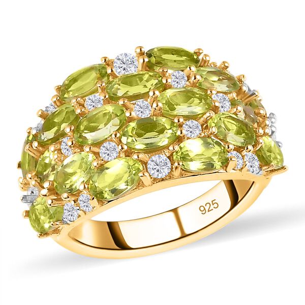 Nat&uuml;rlicher Peridot Ring, 925 Silber vergoldet (Gr&ouml;&szlig;e 16.00) ca. 5.15 ct image number 4