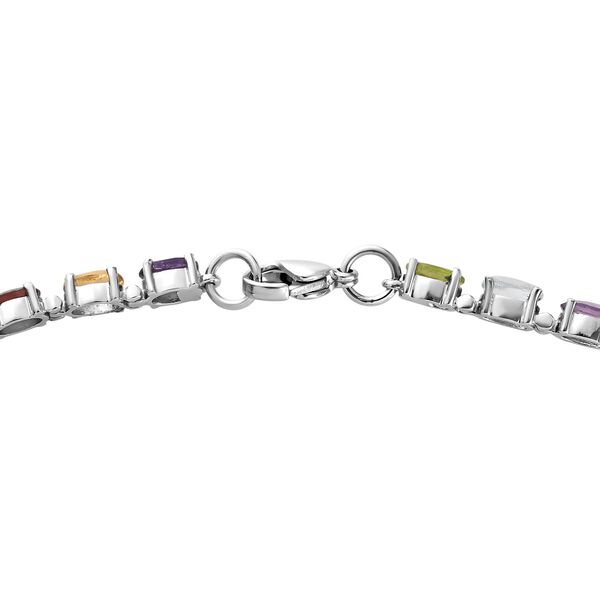 Mehrfarbiges Edelstein-Armband, ca. 20 cm, Edelstahl, ca. 11,86 ct image number 5