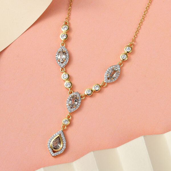 AAA Turkizit und Zirkon-Halskette, 45 cm - 3,74 ct. image number 3