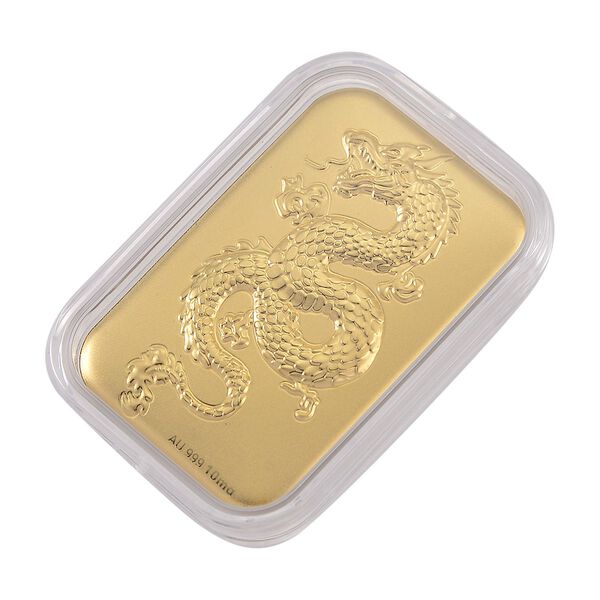 EXKLUSIVES GESCHENK 999er Goldbarren mit Drachen-Motiv, 10mg image number 2