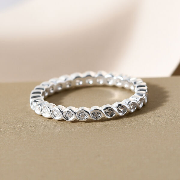 LUSTRO STELLA - wei&szlig;er Zirkonia-Ring, 925 Silber  ca. 0,77 ct image number 2