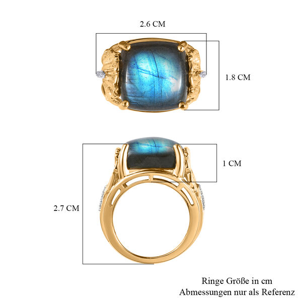 GP Italian Garden Kollektion- AAA Labradorit, Zirkon und Kanchanaburi blauer Saphir-Ring - 14,77 ct. image number 8