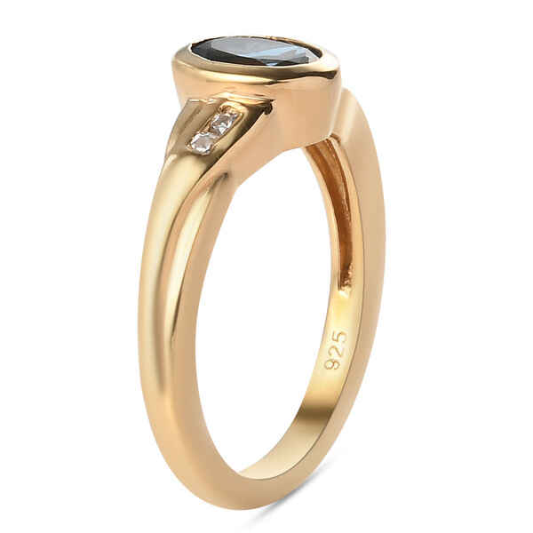 London Blau Topas und Zirkon Ring, ca. 1,11 ct image number 5
