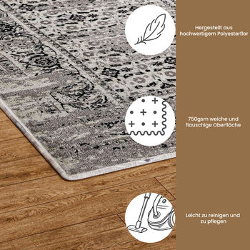 Gewebter Teppich, 91x152cm, Cr&egrave;me