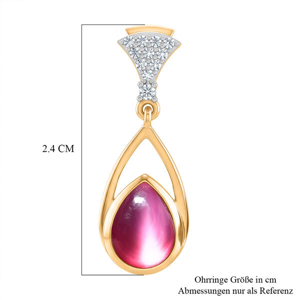 D'Joy Flamingo Mondstein und Zirkon Ohrringe - 2,81 ct. image number 5
